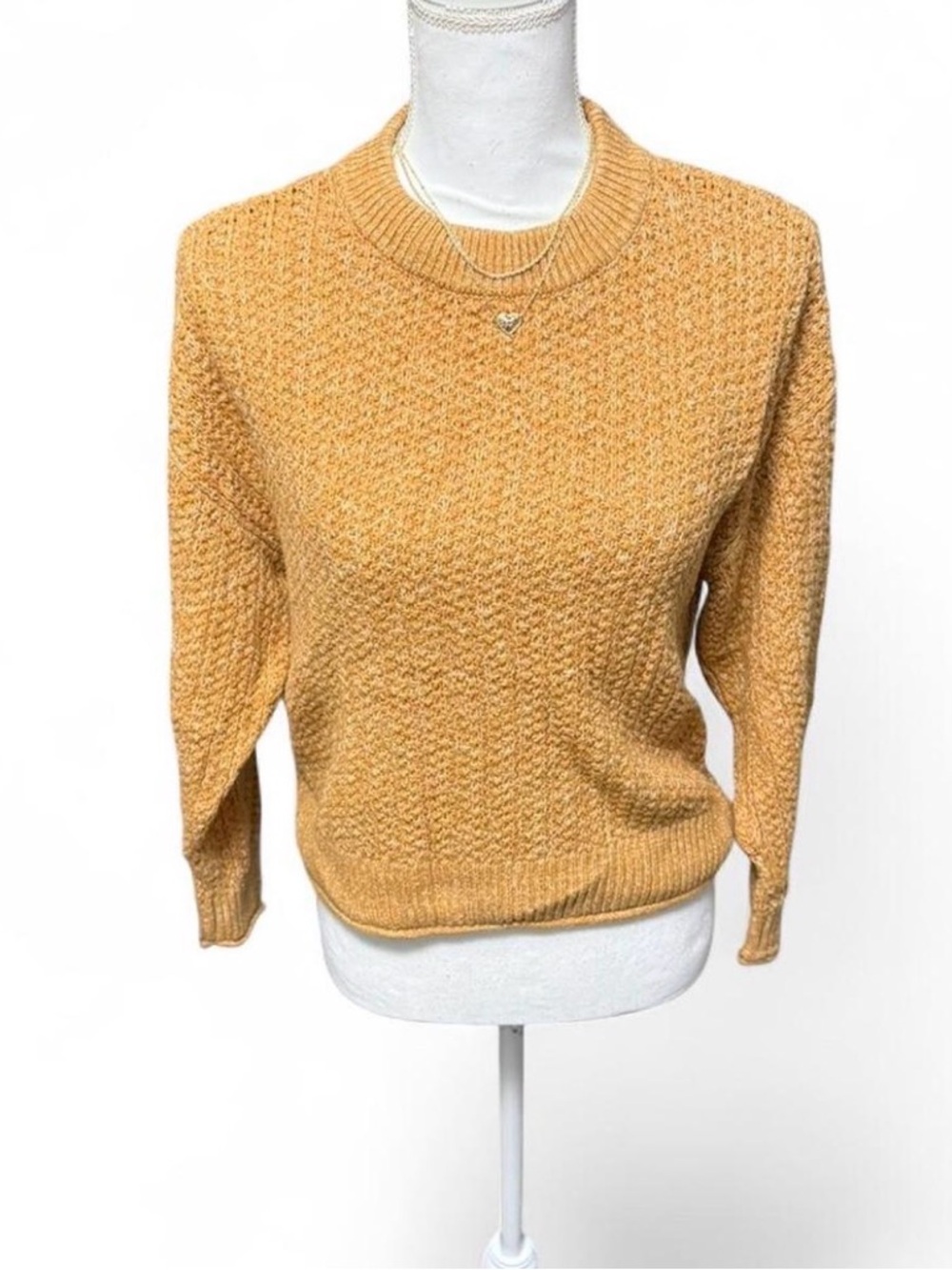 Universal Thread Textured Crewneck Sweater in Mustard